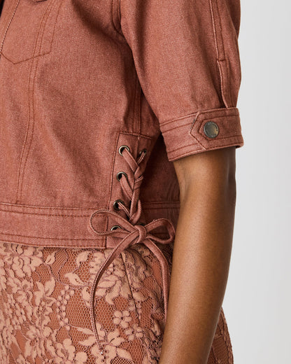 BLU Rust Short-Sleeved Denim Button-Up Women's Jacket | Steve Madden