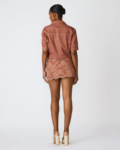 BLU Rust Short-Sleeved Denim Button-Up Women's Jacket | Steve Madden