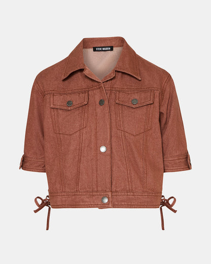 BLU Rust Short-Sleeved Denim Button-Up Women's Jacket | Steve Madden