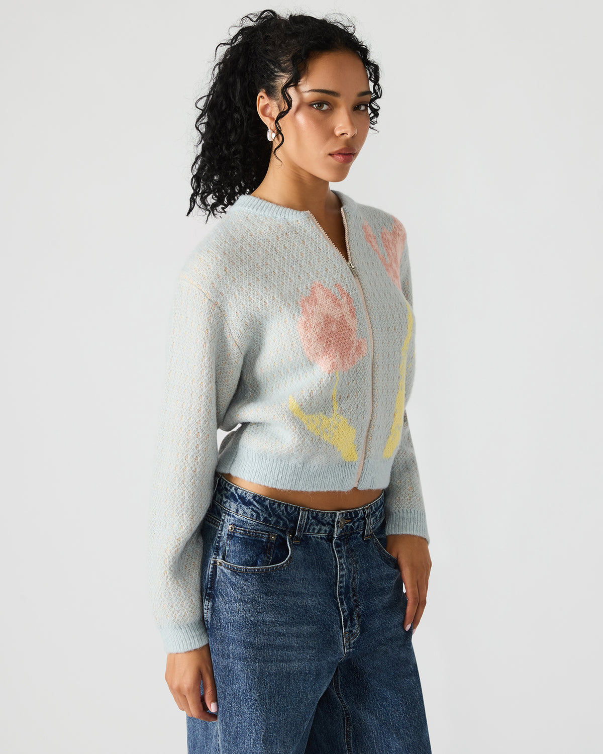 JENA Multi Long-Sleeved Zip-Up Women's Sweater Jacket | Steve Madden