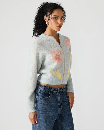 JENA Multi Long-Sleeved Zip-Up Women's Sweater Jacket | Steve Madden