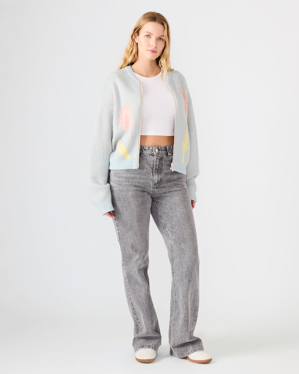 JENA Multi Long-Sleeved Zip-Up Women's Sweater Jacket | Steve Madden