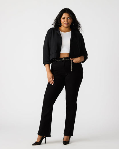 SERENEA Black Women's Long-Sleeved Open-Front Blazer | Steve Madden