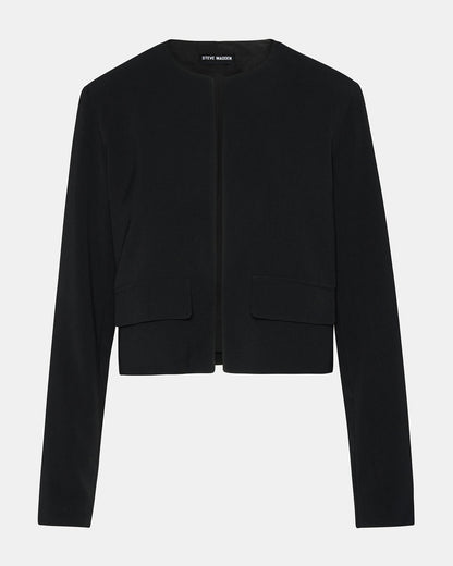SERENEA Black Women's Long-Sleeved Open-Front Blazer | Steve Madden