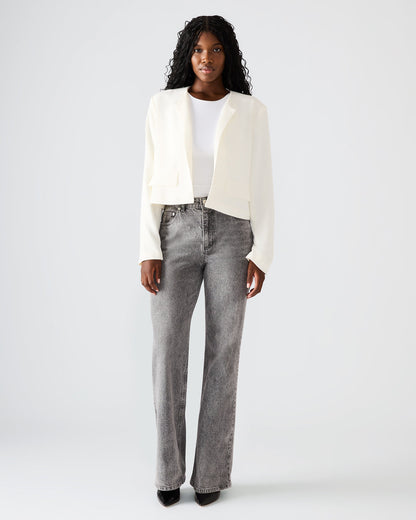 SERENEA White Women's Long-Sleeved Open-Front Blazer | Steve Madden