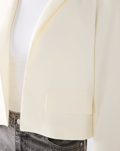 SERENEA White Women's Long-Sleeved Open-Front Blazer | Steve Madden