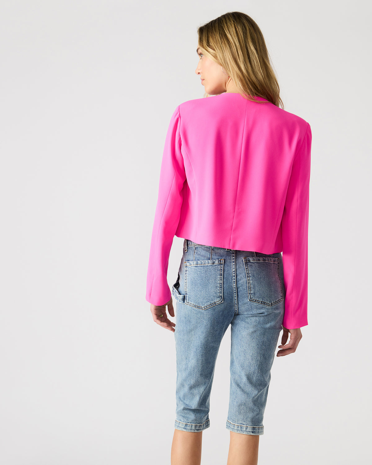 SERENEA Hot Pink Women's Long-Sleeved Open-Front Blazer | Steve Madden