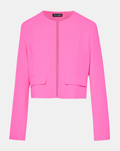 SERENEA Hot Pink Women's Long-Sleeved Open-Front Blazer | Steve Madden
