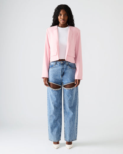 SERENEA Powder Puff Women's Long-Sleeved Open-Front Blazer | Steve Madden