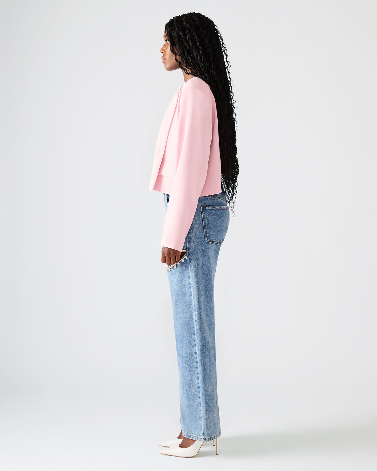 SERENEA Powder Puff Women's Long-Sleeved Open-Front Blazer | Steve Madden