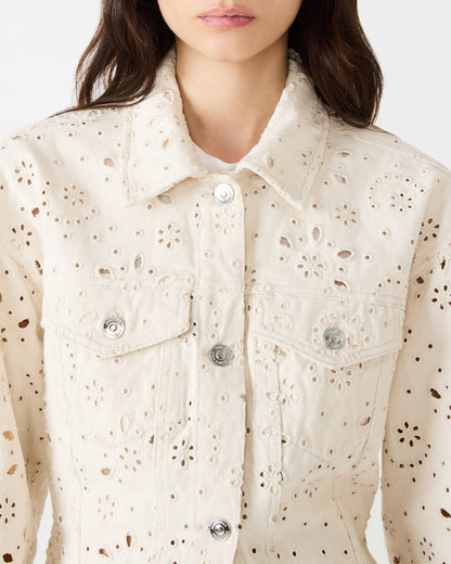 HENRIETTA Sea Mist Long-Sleeved Button-Up Eyelet Women's Jacket | Steve Madden