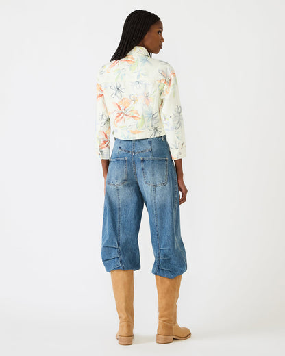 RALEIGH Vintage Ivory Long-Sleeved Button-Up Denim Women's Jacket | Steve Madden
