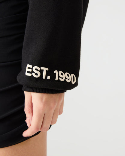 SM Black Logo Long-Sleeved Women's Hoodie | Steve Madden