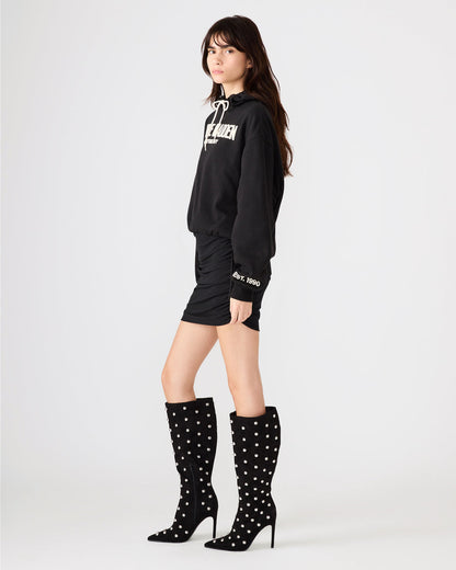 SM Black Logo Long-Sleeved Women's Hoodie | Steve Madden