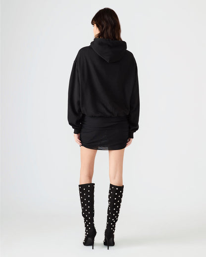 SM Black Logo Long-Sleeved Women's Hoodie | Steve Madden