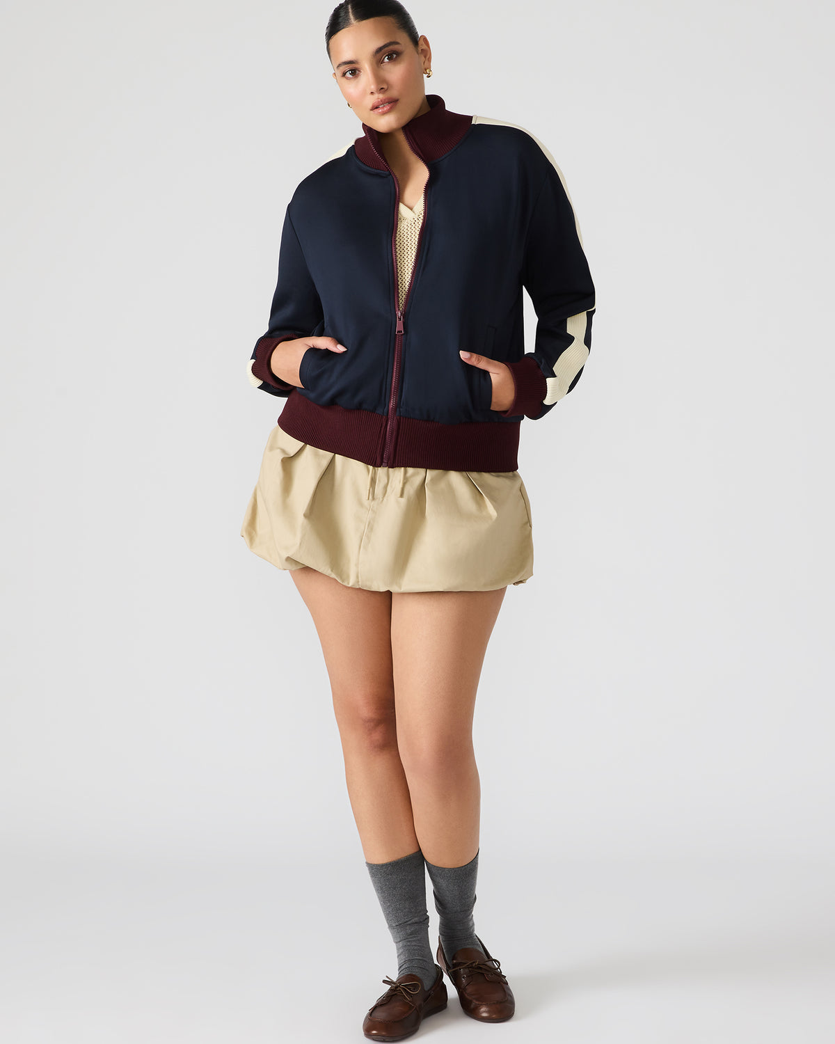 DAISY Midnight Long-Sleeved Zip-Up Athletic Women's Jacket | Steve Madden
