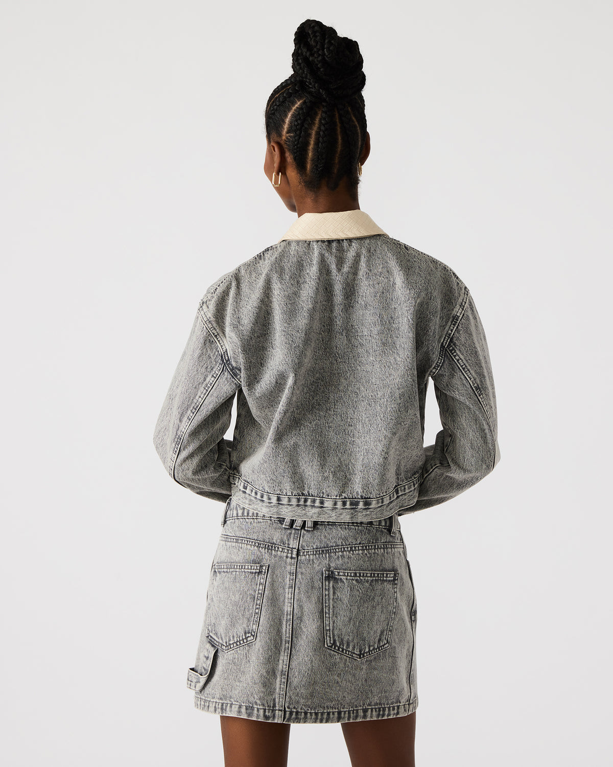 GLACIA Light Grey Women's Long-Sleeved Denim Jacket | Steve Madden