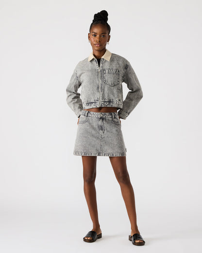 GLACIA Light Grey Women's Long-Sleeved Denim Jacket | Steve Madden