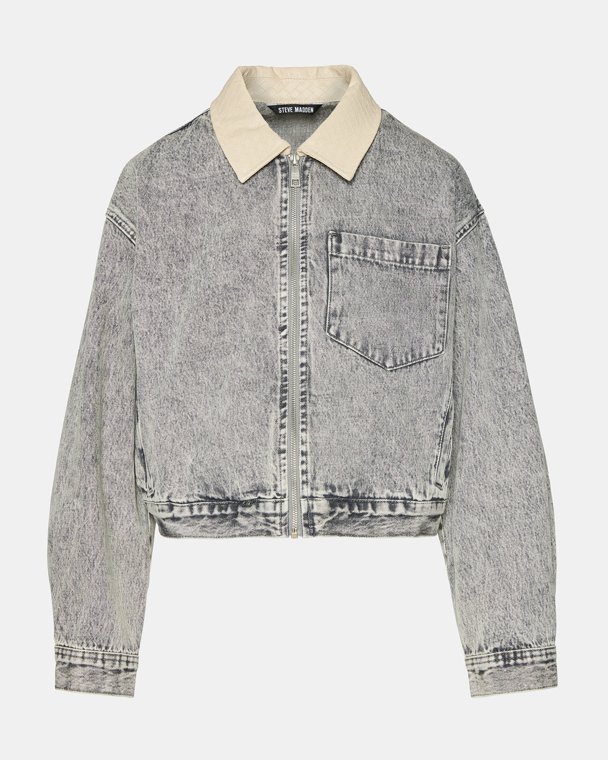 GLACIA Light Grey Women's Long-Sleeved Denim Jacket | Steve Madden
