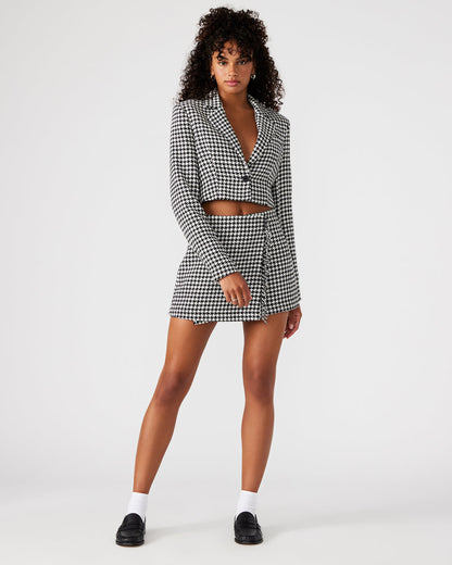 RUPI Blazer Black/White | Women's Cropped Tweed Blazer | Steve Madden