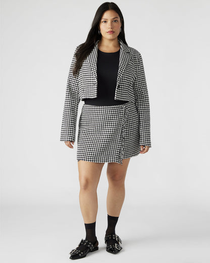 RUPI Blazer Black/White | Women's Cropped Tweed Blazer | Steve Madden