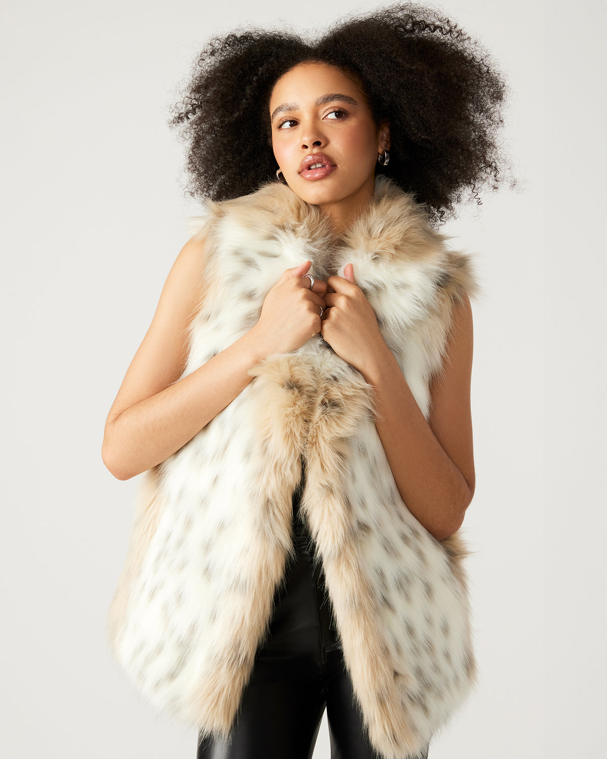 RUBICON Snow Leopard Women's Faux Fur Vest | Steve Madden