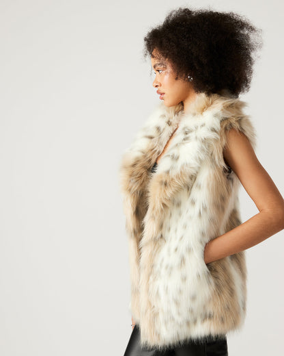 RUBICON Snow Leopard Women's Faux Fur Vest | Steve Madden