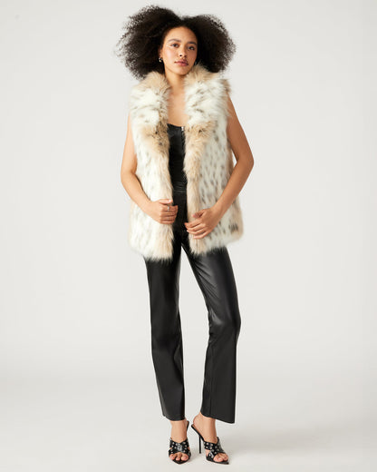 RUBICON Snow Leopard Women's Faux Fur Vest | Steve Madden