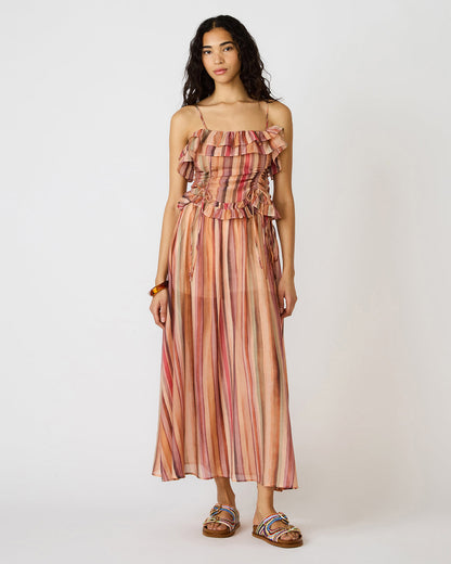 SHILLOH Stripe Multi Sleeveless Ruffle Women's Top | Steve Madden