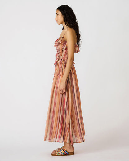 SHILLOH Stripe Multi Sleeveless Ruffle Women's Top | Steve Madden