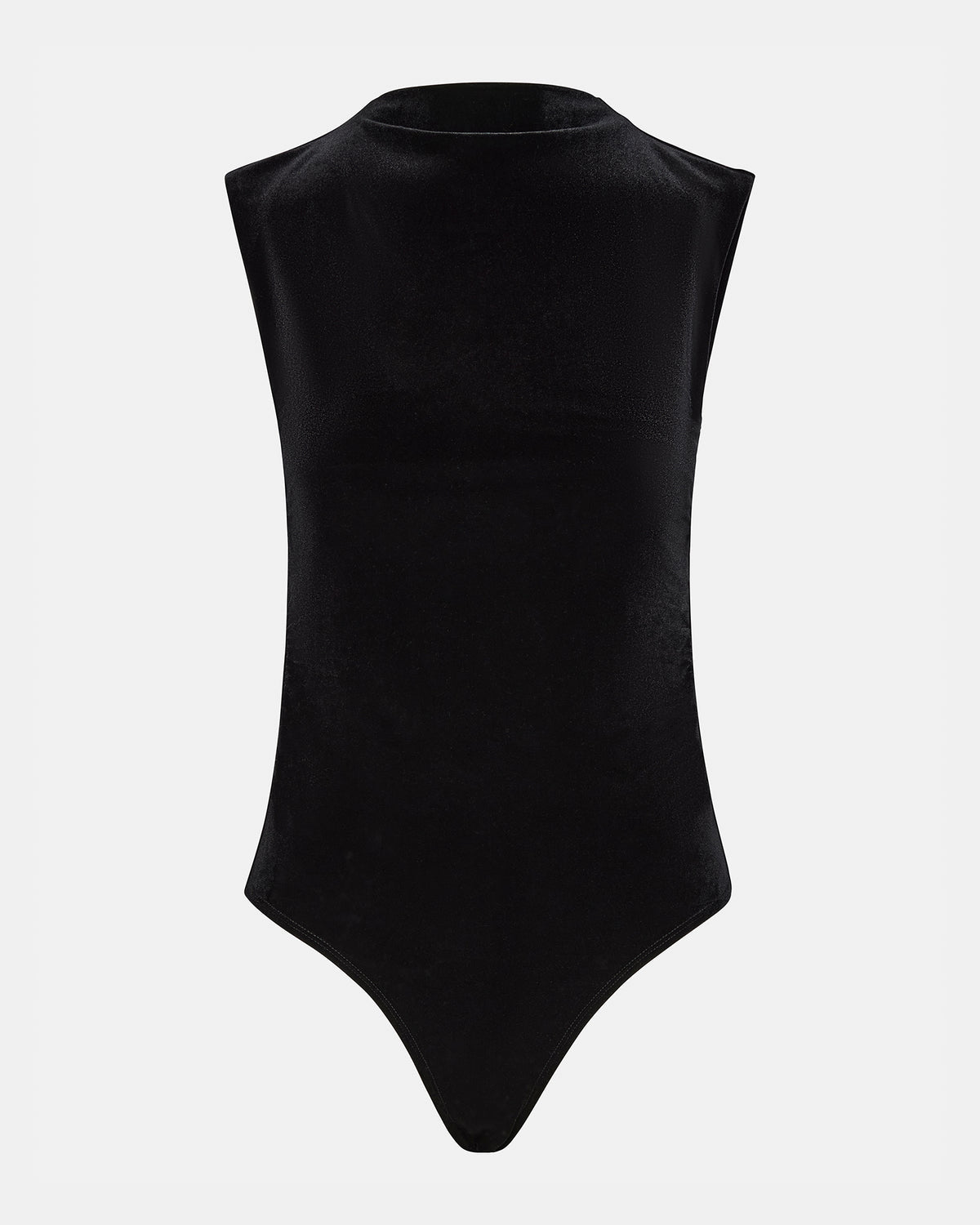 NIKOLA Black Women's Mock Neck Velvet Bodysuit | Steve Madden