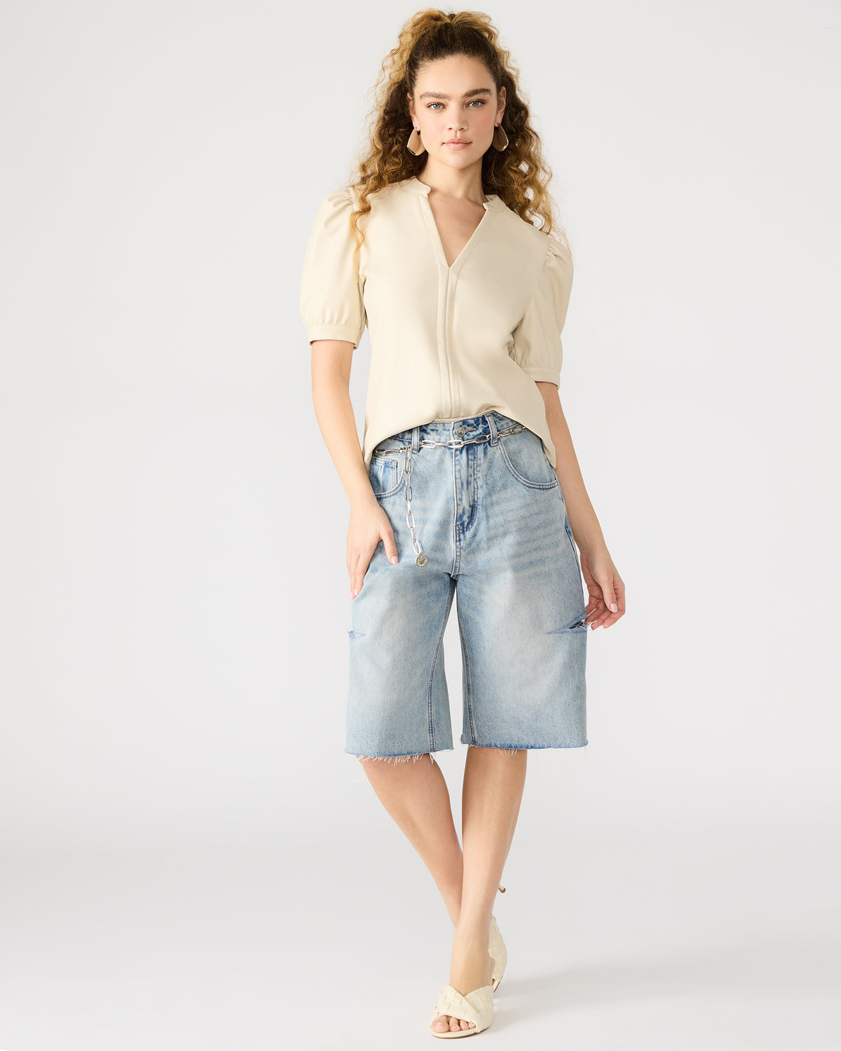 JANE Bone Women's Short-Sleeved Suede Top | Steve Madden