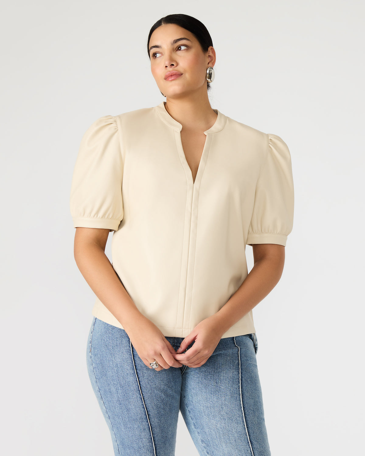 JANE Bone Women's Short-Sleeved Suede Top | Steve Madden