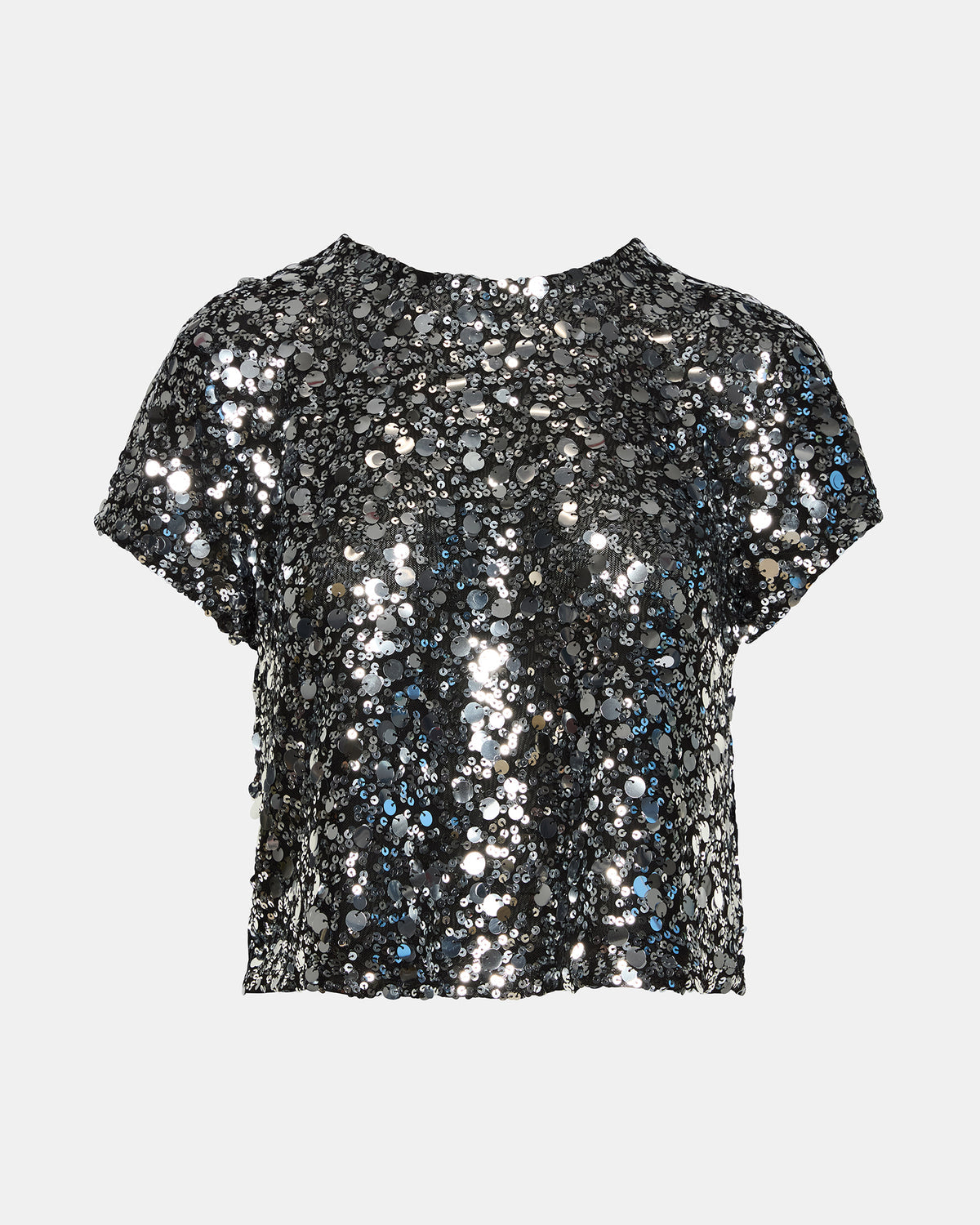 CRESSA Silver Embellished Sequin Women's Top | Steve Madden