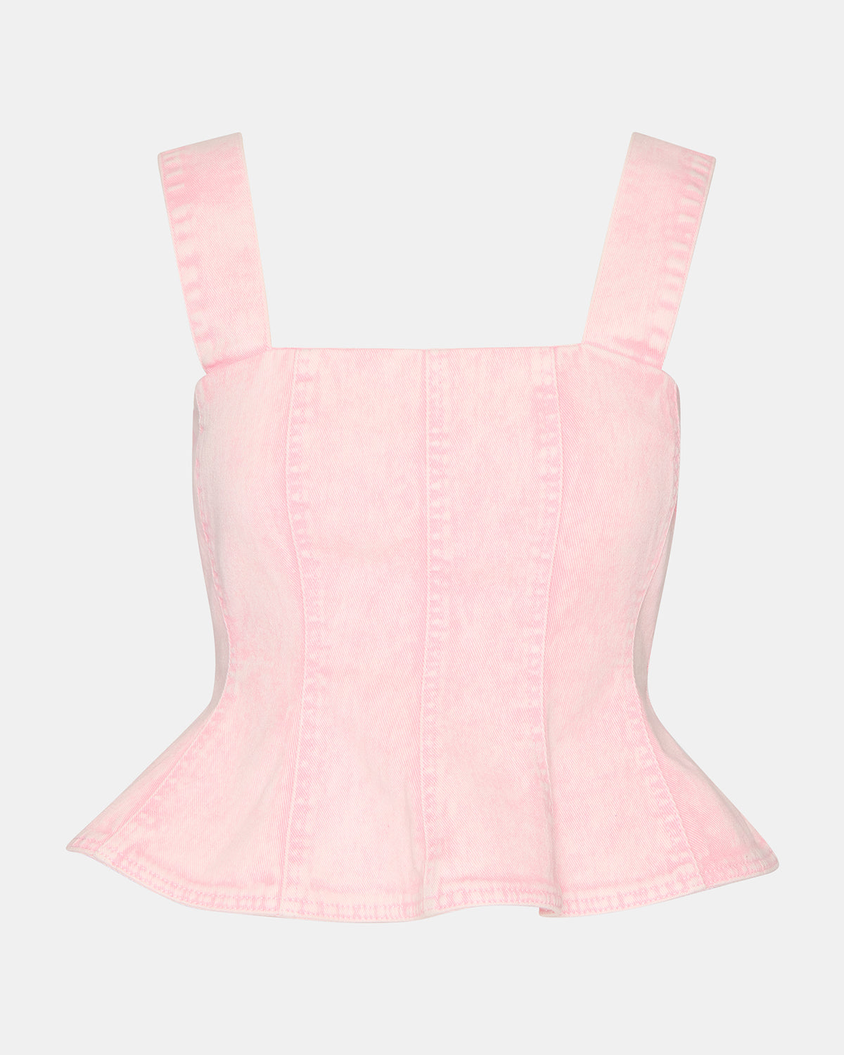 PENELOPI Denim Ruffle Fabric Women's Tank Top | Steve Madden
