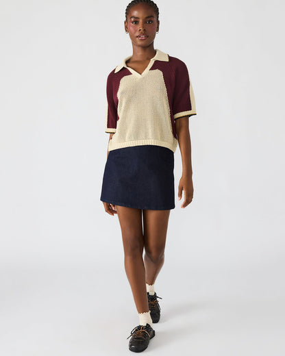 AXON Multi Short-Sleeved Knit Sweater Women's Top | Steve Madden