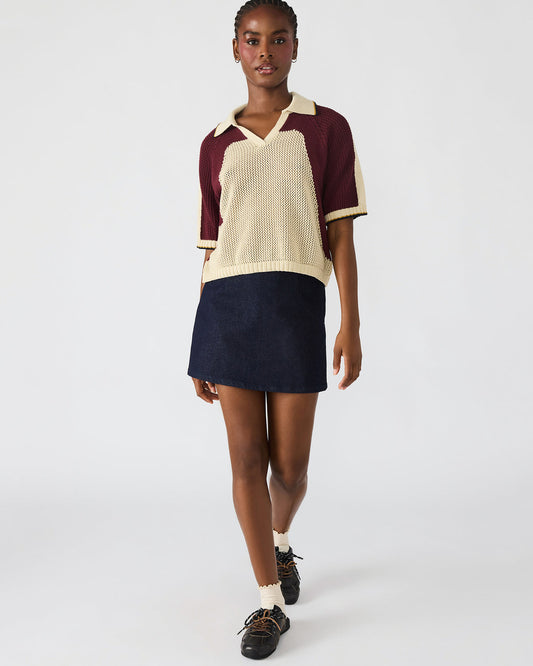 AXON Multi Short-Sleeved Knit Sweater Women's Top | Steve Madden