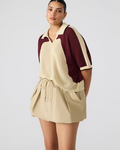 AXON Multi Short-Sleeved Knit Sweater Women's Top | Steve Madden