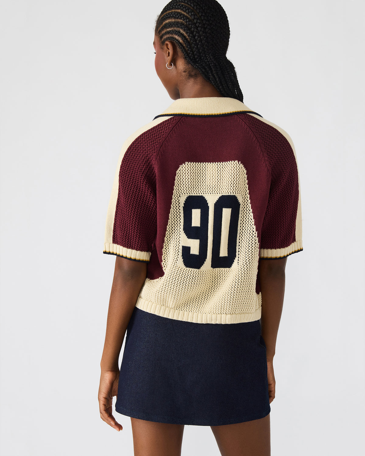 AXON Multi Short-Sleeved Knit Sweater Women's Top | Steve Madden