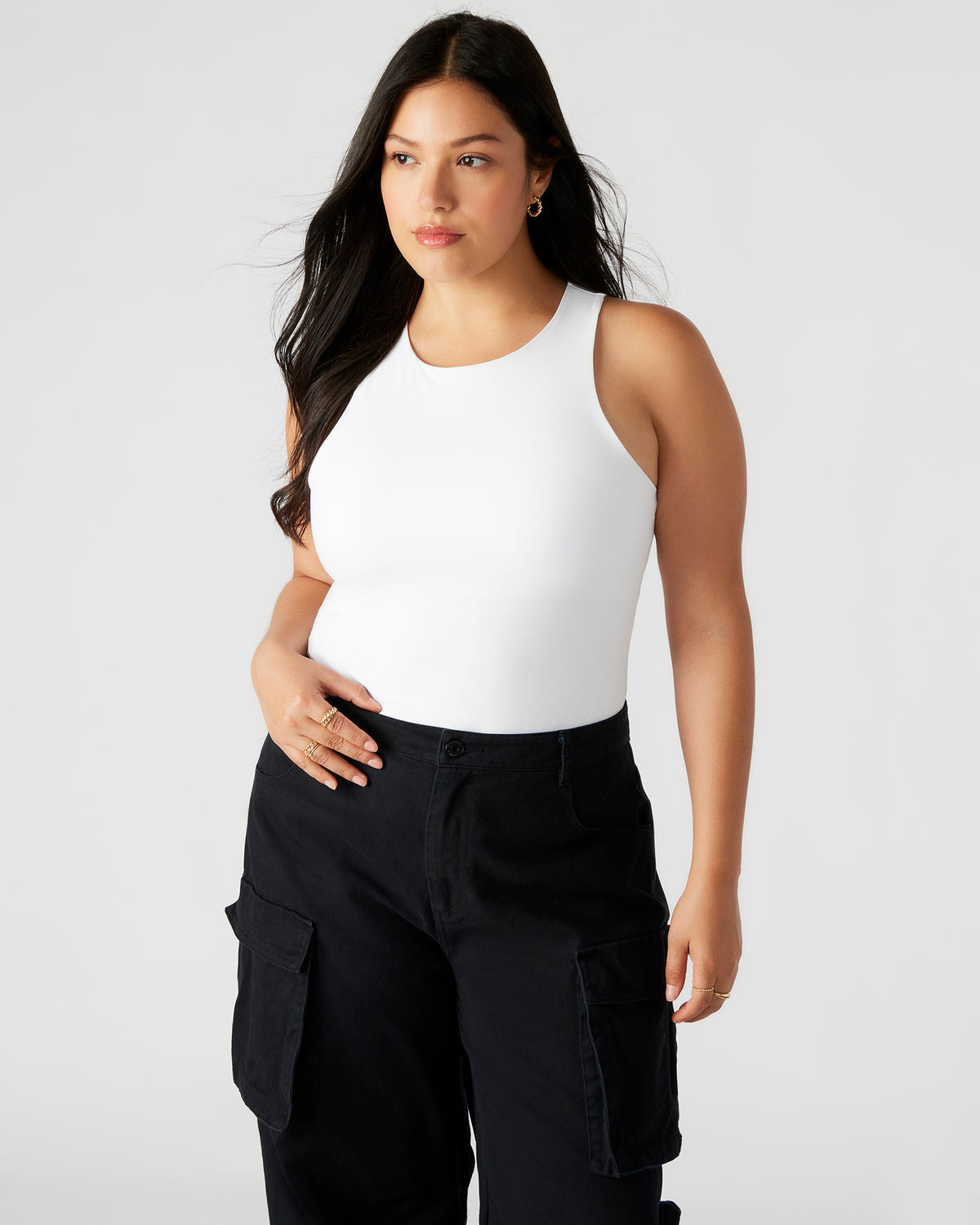 NICO White Women's Contour Stretch Bodysuit | Steve Madden