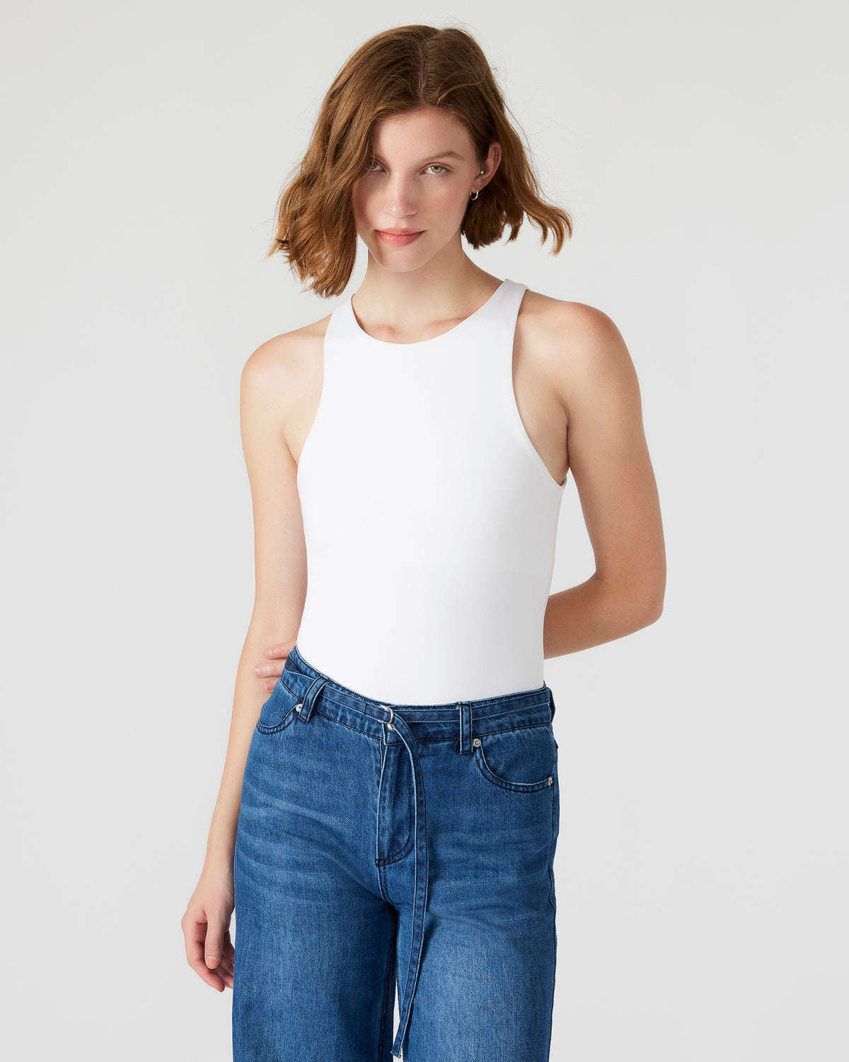 NICO White Women's Contour Stretch Bodysuit | Steve Madden