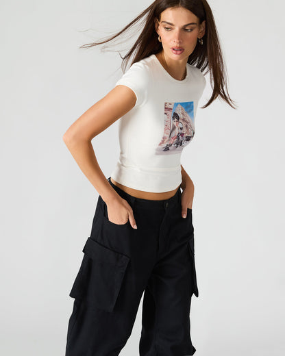 GOLDIE Antique Short-Sleeved Graphic Tee Form-Fitting Women's Top | Steve Madden