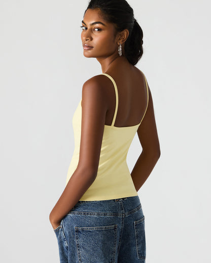 GOLDIE Pale Yellow Sleeveless Graphic Women's Tank Top | Steve Madden