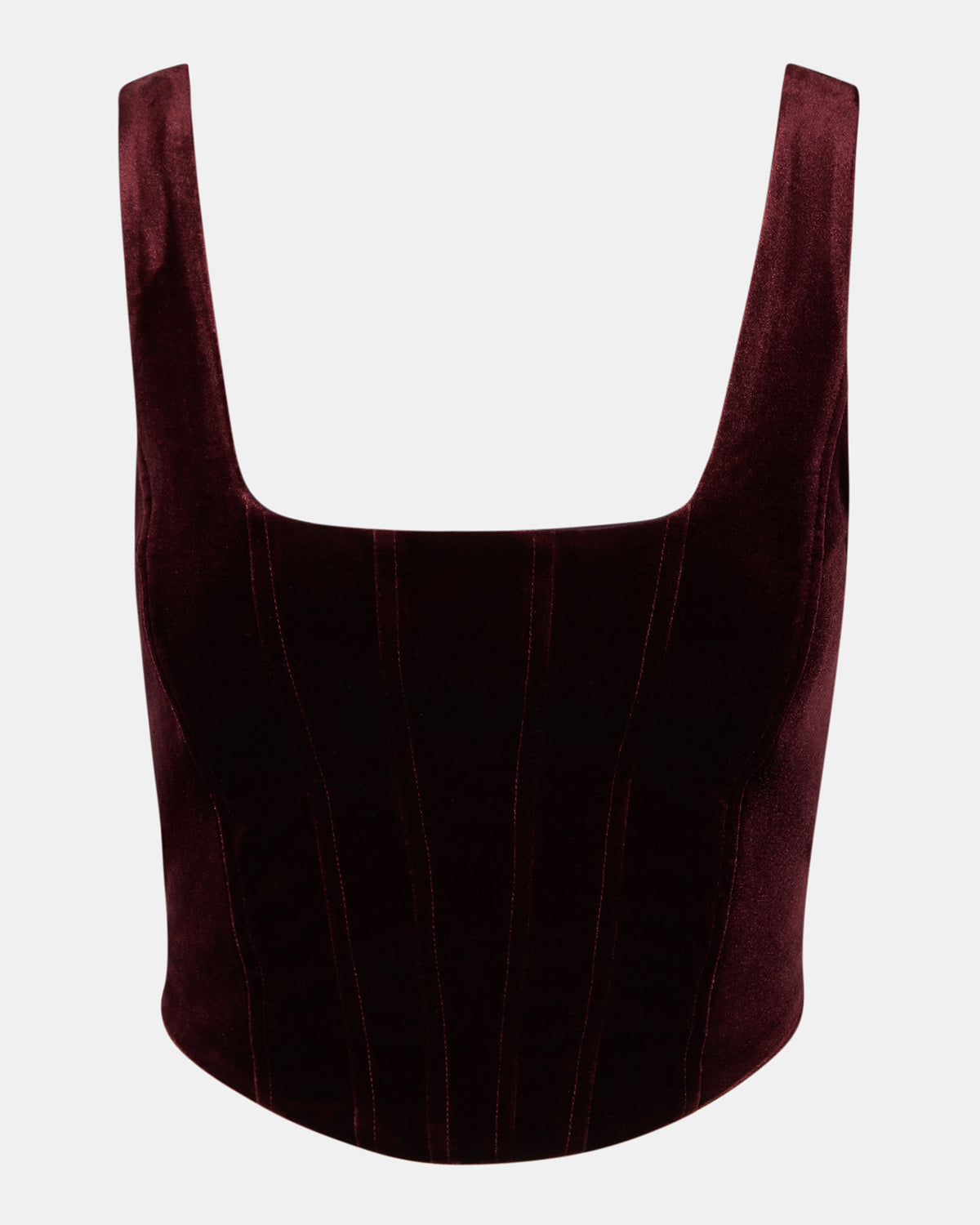 ARYANNA Wine Cropped Velvet Women's Top | Steve Madden