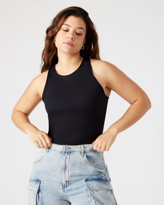 NICO Black Women's Contour Stretch Bodysuit | Steve Madden