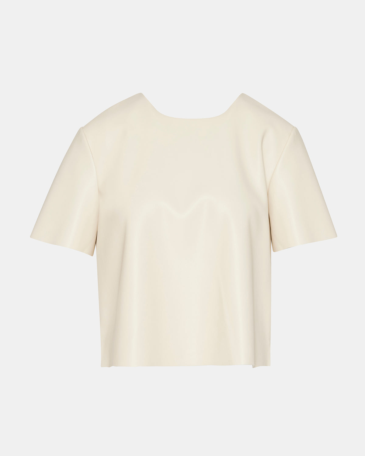 EZRA Bone Women's Short Sleeve Faux Leather Top | Steve Madden