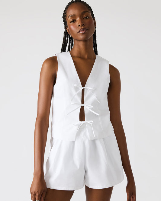 ALIZA White Women's Bow Tie-Front Top | Steve Madden