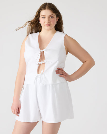 ALIZA White Women's Bow Tie-Front Top | Steve Madden