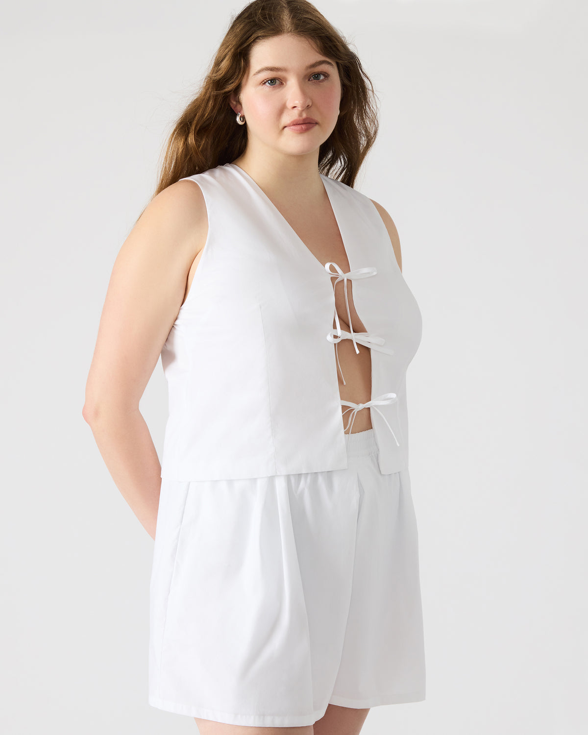 ALIZA White Women's Bow Tie-Front Top | Steve Madden