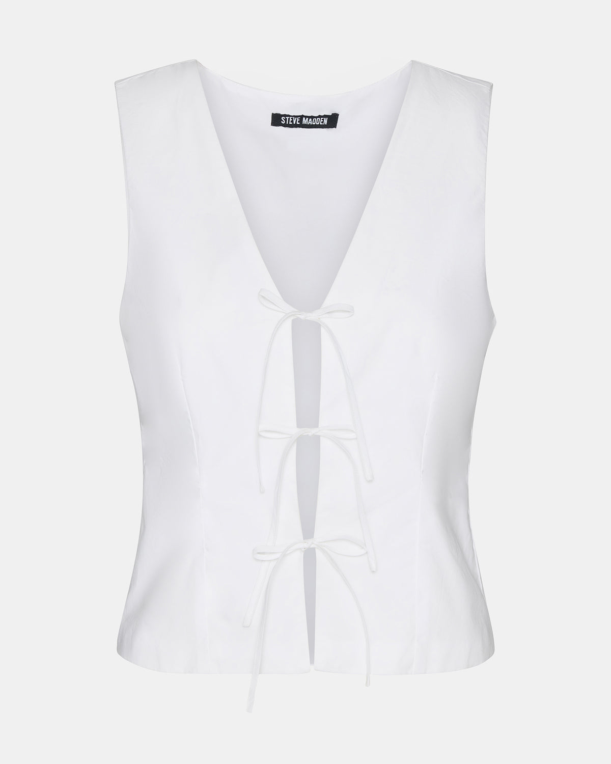 ALIZA White Women's Bow Tie-Front Top | Steve Madden